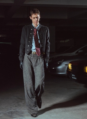 Without Me/RICHILL MELANCHOLY 脏泥破坏脚口鱼骨纹休闲西裤长裤