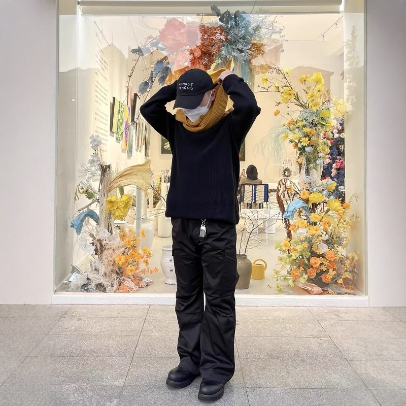 立体造型喇叭裤百搭微喇工装裤