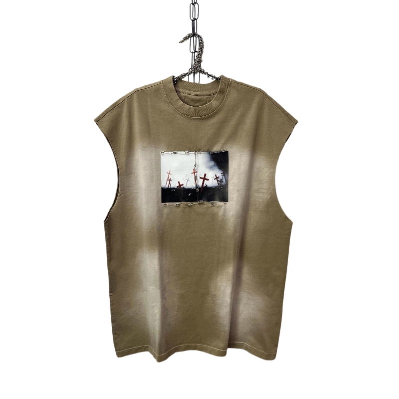 vintage手工别针设计坎肩背心