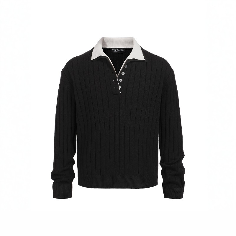 Without Me/TZ killer 内搭翻领立领长袖毛衣 条纹羊毛打底衫,男装,针织衫/毛衣,淘宝优惠券,粉丝福利购,淘宝优惠卷