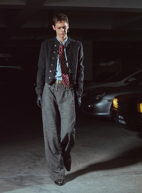 Without Me/RICHILL MELANCHOLY 25AW绒感拿破仑排扣短款夹克外套