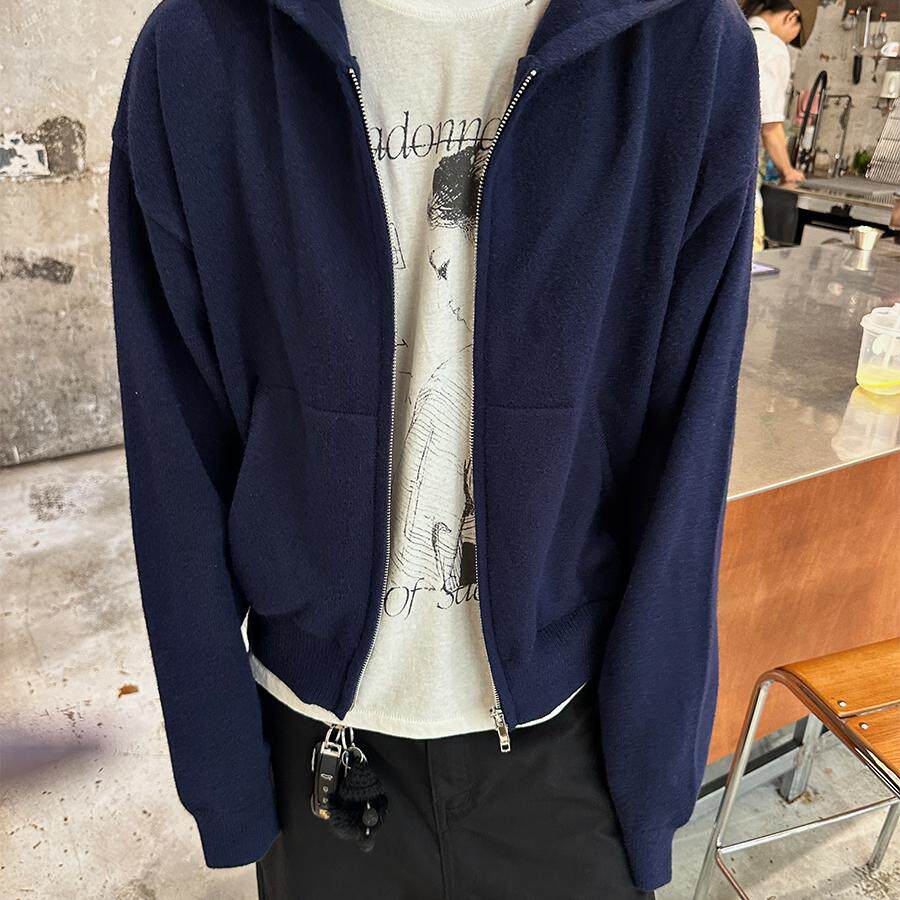 Without Me/BRG 莫代尔纤丝绒 抗起球氛围感柔软针织卫衣帽衫男潮