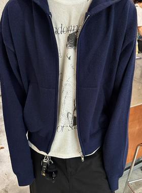 Without Me/BRG 莫代尔纤丝绒 抗起球氛围感柔软针织卫衣帽衫男潮