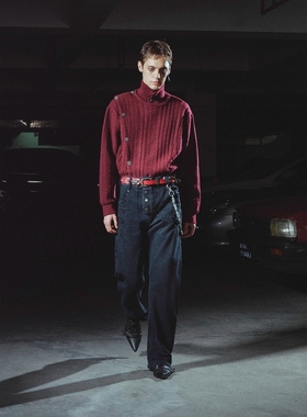 Without Me/RICHILL MELANCHOLY 闪电纹门襟挡片弯刀水洗牛仔裤