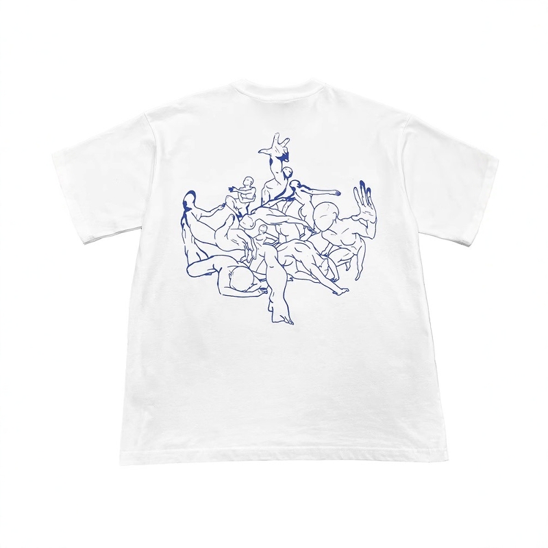 定制春夏人物线条印花os短袖