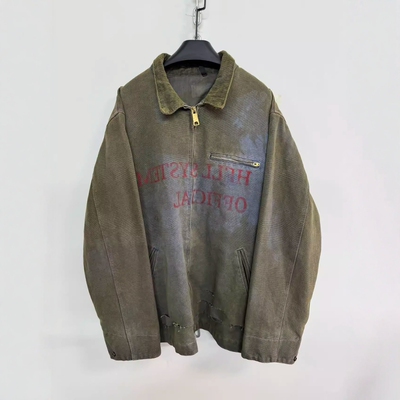 水洗做旧刀割破坏宽松底特津夹克