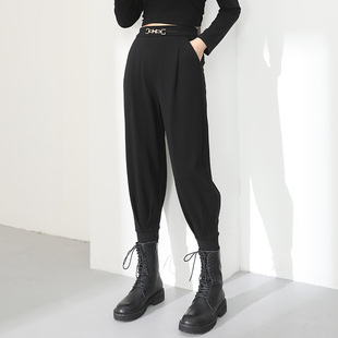 小个子萝卜马丁靴裤 百搭休闲裤 女 女2024春秋新款 女士束脚哈伦裤