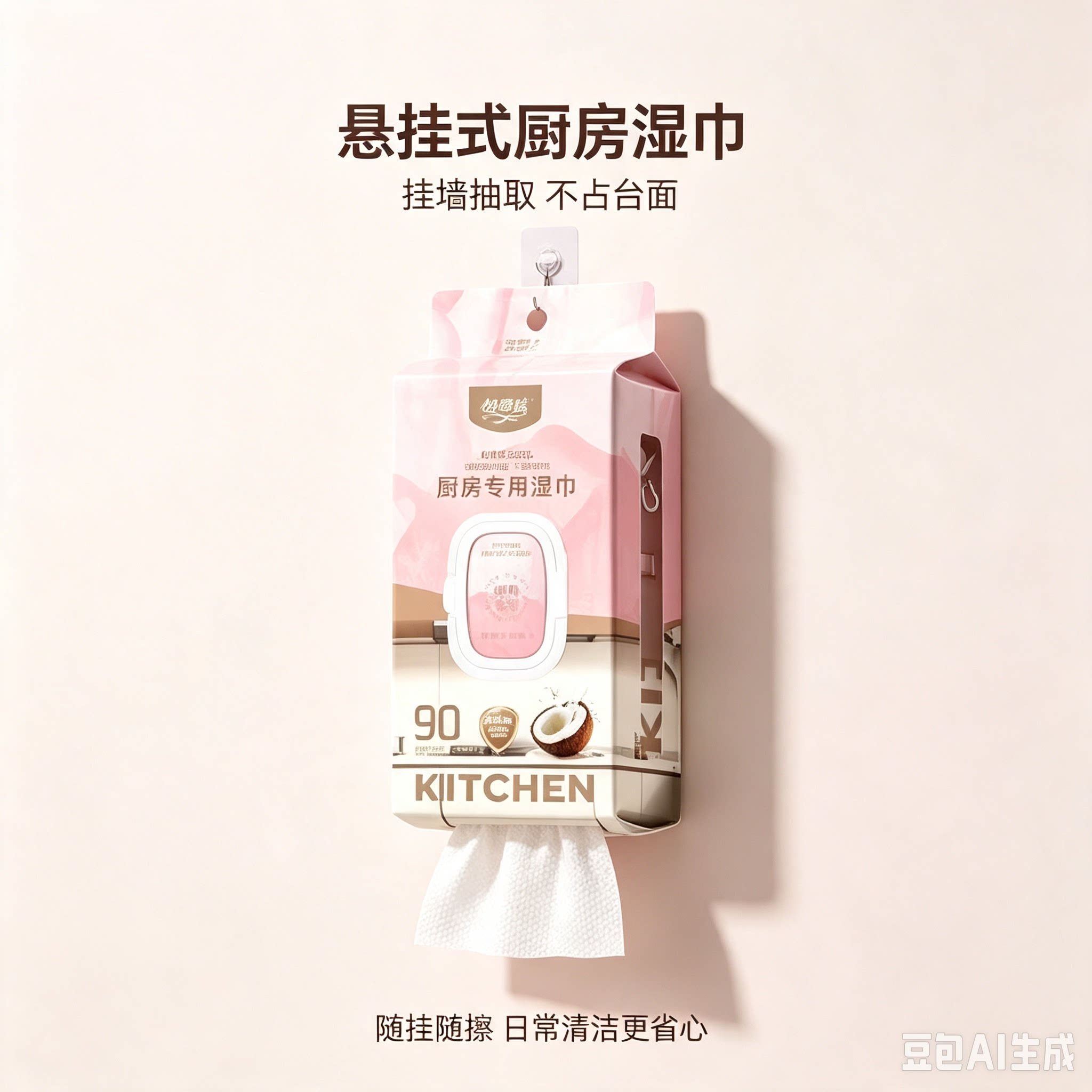 厨房湿纸巾90片去油污家用油烟机燃气灶清洁湿巾