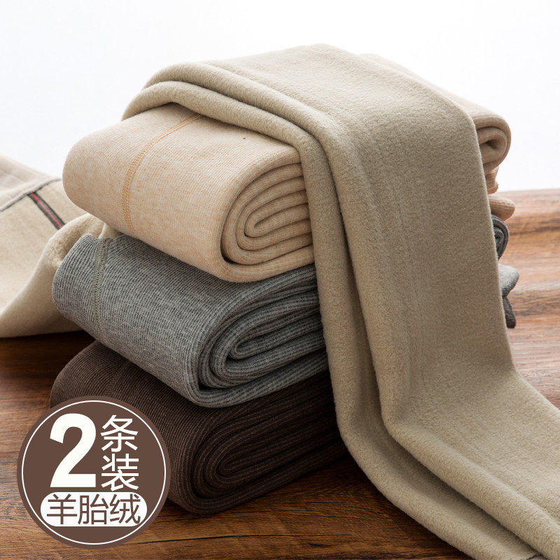 加绒加厚螺纹打底裤女秋冬季高腰显瘦外穿踩脚棉裤保暖一体连裤袜