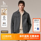 Hazzys哈吉斯秋季 保暖纯色翻领夹克休闲通勤简约上衣外套男潮 男士