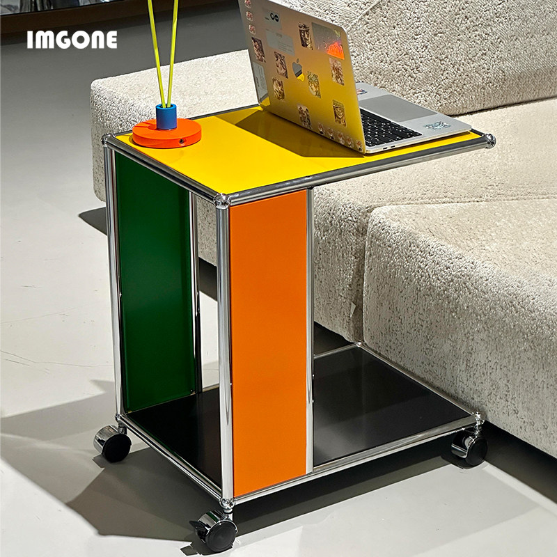 可移动边几ONEUSM推车不锈钢包豪斯中古边柜模块床头柜玻璃小茶几,住宅家具,移动边几/推车,淘宝优惠券,粉丝福利购,淘宝优惠卷