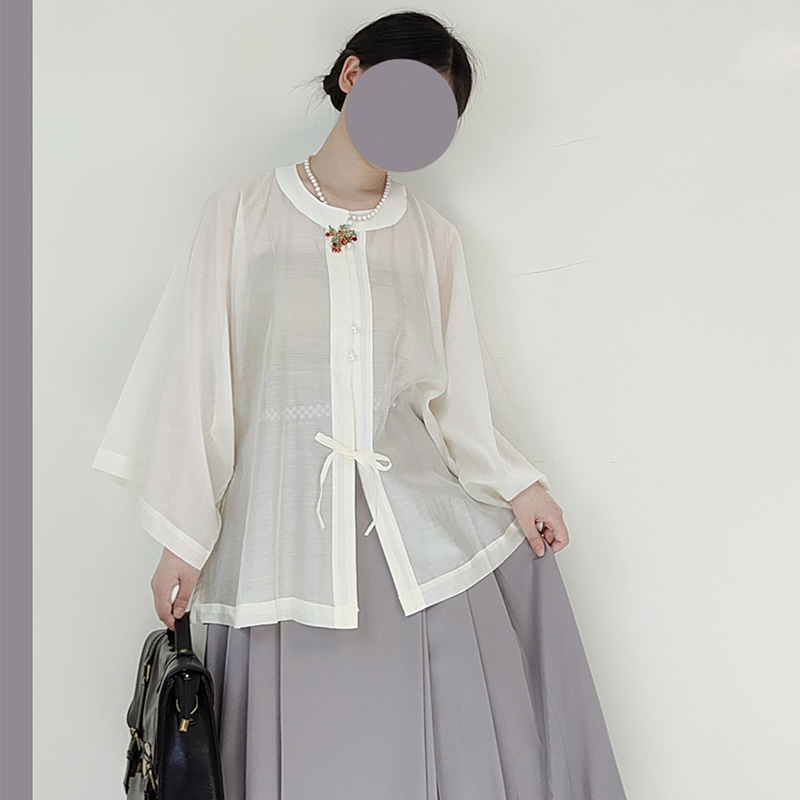 泽米拉夏天丝汉服圆领衫多色