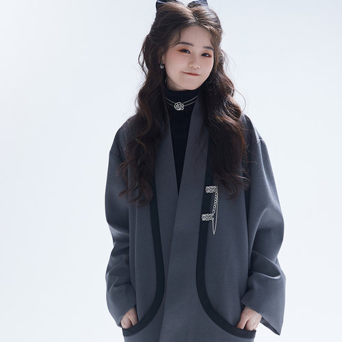 宋制对襟偶遇西服含羊毛休闲通勤