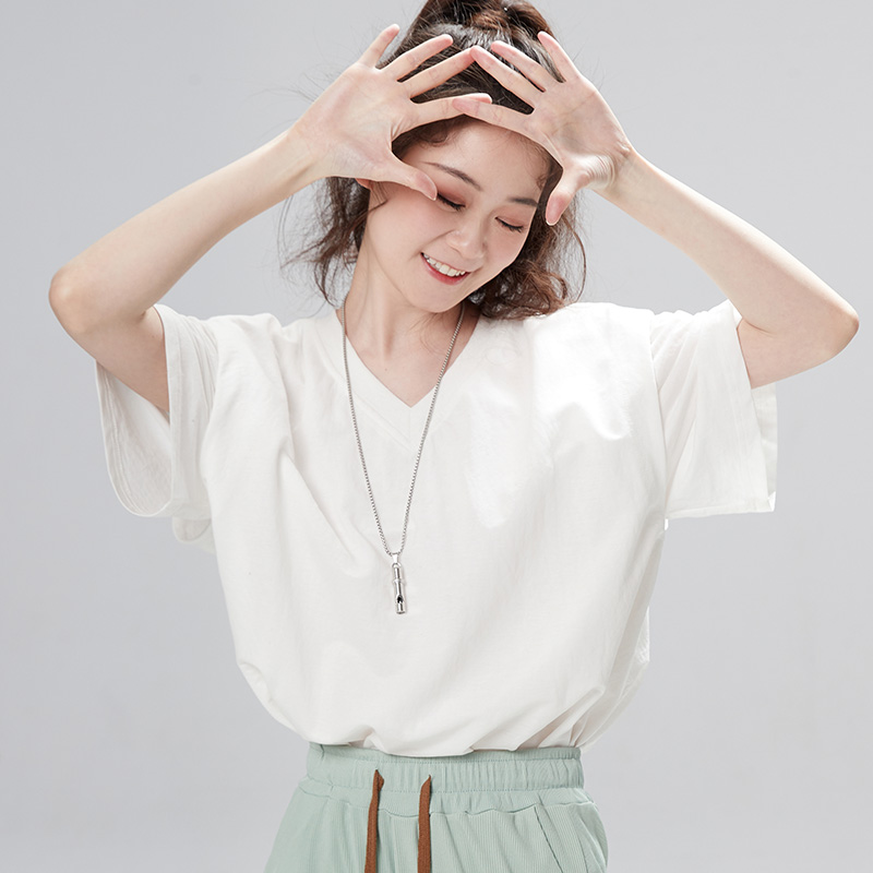 短袖潮流无性别宽松T假两件人棉