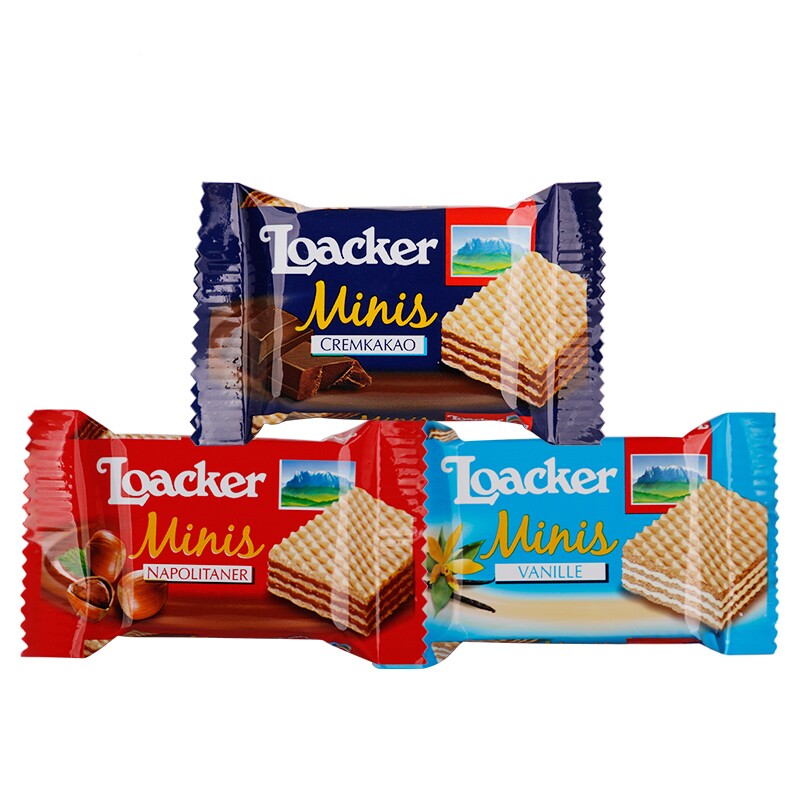 Loacker莱家威化饼干10gX20袋巧克力牛奶榛子进口休闲小零食散装