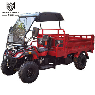 众骑豹分时四驱副变速400cc水冷2米货厢双座车棚12寸越野农夫车