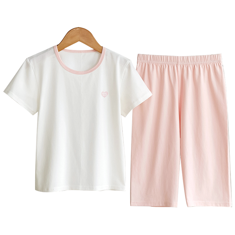 夏季儿童家居服薄款纯棉夏天呼吸男童睡衣宝宝夏装女童空调服套装