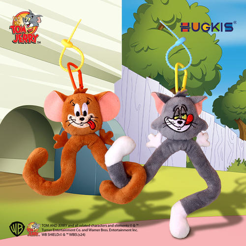 HUGKIS猫和老鼠毛绒挂件可爱搞怪背包钥匙扣麻花扭扭乐公仔玩具