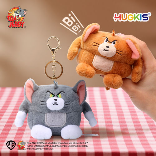 HUGKIS猫和老鼠凳形毛绒挂件汤姆杰瑞钥匙扣可爱包包挂饰生日礼物