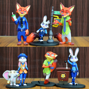 疯狂动物城朱迪狐尼克手办公仔兔子大象摆件人偶卡通儿童玩具礼物