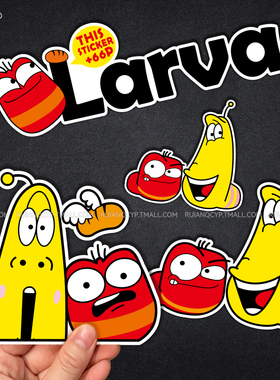 搞笑虫子Larva 卡通摩托电动车尾贴油箱盖汽车后档划痕装饰反光贴