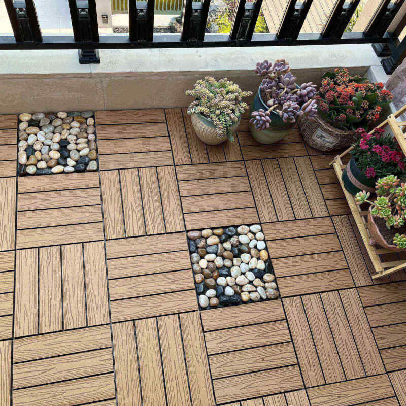 塑木地板户外阳台露台花园庭院室外防水防腐自铺改造木塑拼接地板