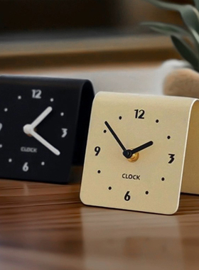 LIVETAI奶油风台式静音座钟客厅家用宿舍时钟创意学生台钟小摆件