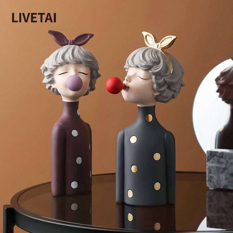 livetai 少女心可爱泡泡糖女孩摆设圣诞节装饰送女友圣诞礼物摆件