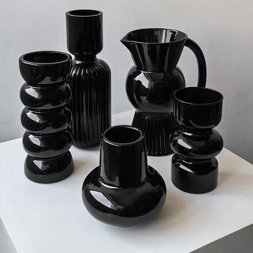 客厅电视柜玄关黑色花瓶摆件