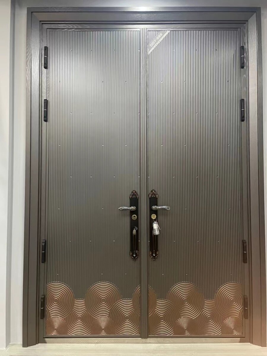 别墅门铸铝装甲门家用防盗门对开 门双开门自建房大门入户定制