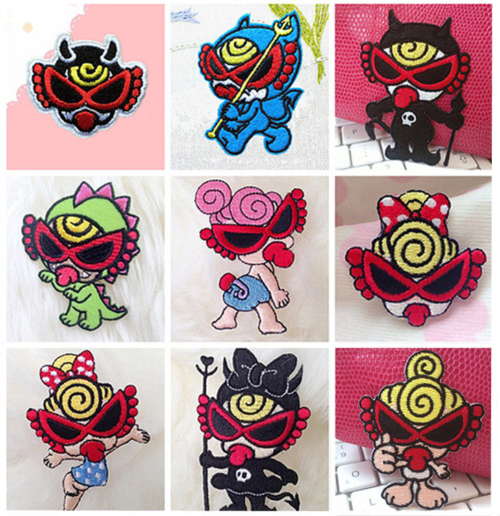 超萌黑超奶嘴补丁贴 精致刺绣可烫贴布贴花衣服修补diy发夹材料