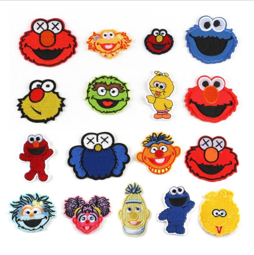 刺绣儿童卡通美国芝麻街布贴衣服diysesame street羽绒服补丁贴花