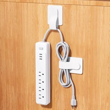 插排固定器理线器墙壁上桌下插座充电线收纳神器魔术扎带束线卡扣