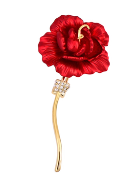 红色康乃馨花朵胸针高档胸花别针
