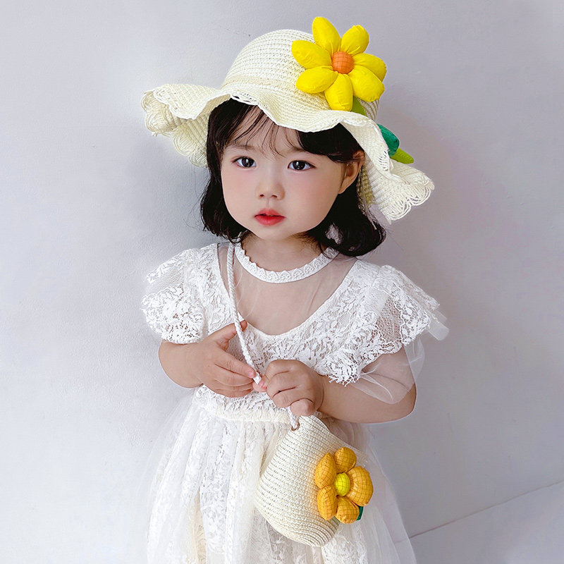 儿童遮阳帽子女夏季草帽零钱包包套装女童防晒沙滩帽太阳帽渔夫帽|msdalam kategori Kanak-kanak/Bayi/Keluarga dipasang, Hat/Muffler/topeng/sarung tangan/alat penutup telinga/Jiaotao, Hat - dari Buy2taobao.com untuk memberikan perkhidmatan ejen Taobao profesional membeli