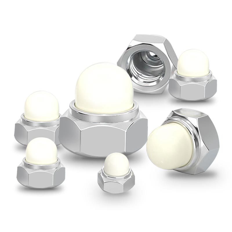 304不锈钢尼龙自锁球头球盖型螺母金属装饰母遮丑盖形螺帽M5M6M8