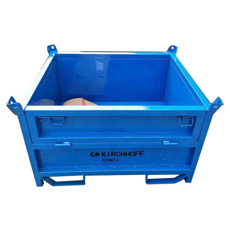 东营镀锌金属网格物料箱无锡重型仓储笼移动折叠式不锈钢料箱