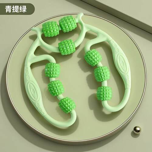 腿部按摩器刮腿带滚轮按摩大腿滚腿小腿肌肉放松环形夹腿滚轮