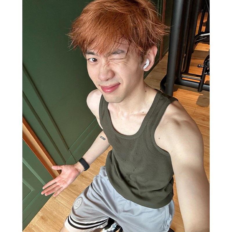 军绿色美式重磅螺纹背心男款夏季复古打底衫无袖t恤运动坎肩汗衫图片