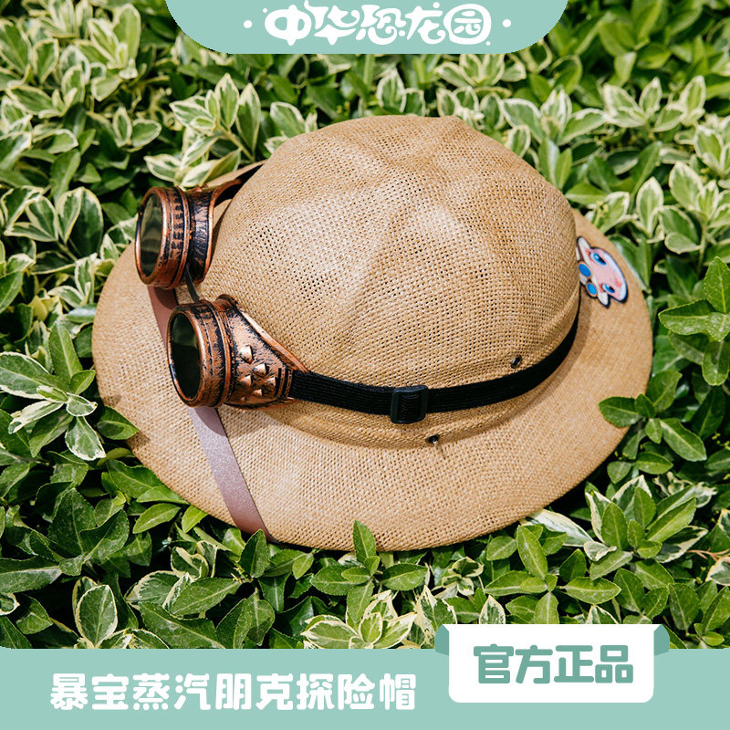 恐龙园暴宝蒸汽朋克探险帽牛仔帽防晒帽户外露营遮阳帽子男女礼物