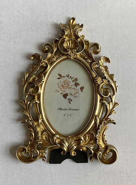 6寸树脂相框摆台样板房家居装饰摆件美式金色相框欧式创意婚纱照