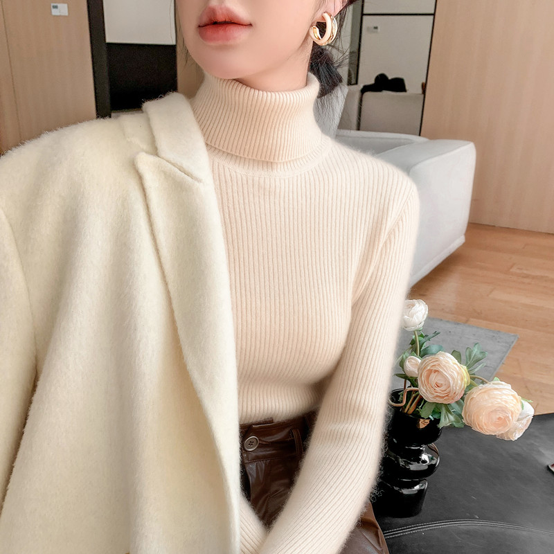 超显瘦加厚针织高领毛衣