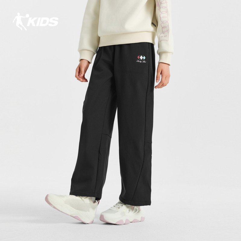 【JUMP!幸運BUFF】乔丹儿童2026年女篮女大童摇粒梭织运动伞兵裤
