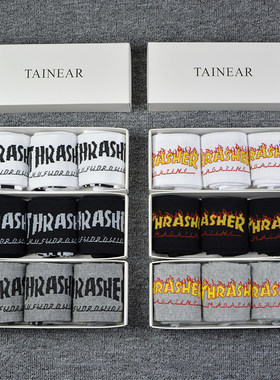 thrasher袜子中筒火焰