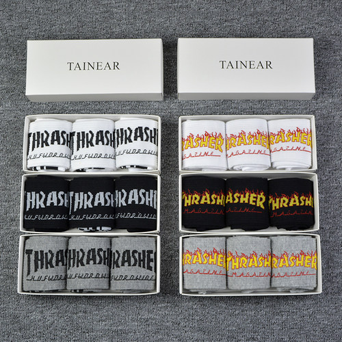 thrasher袜子中筒火焰