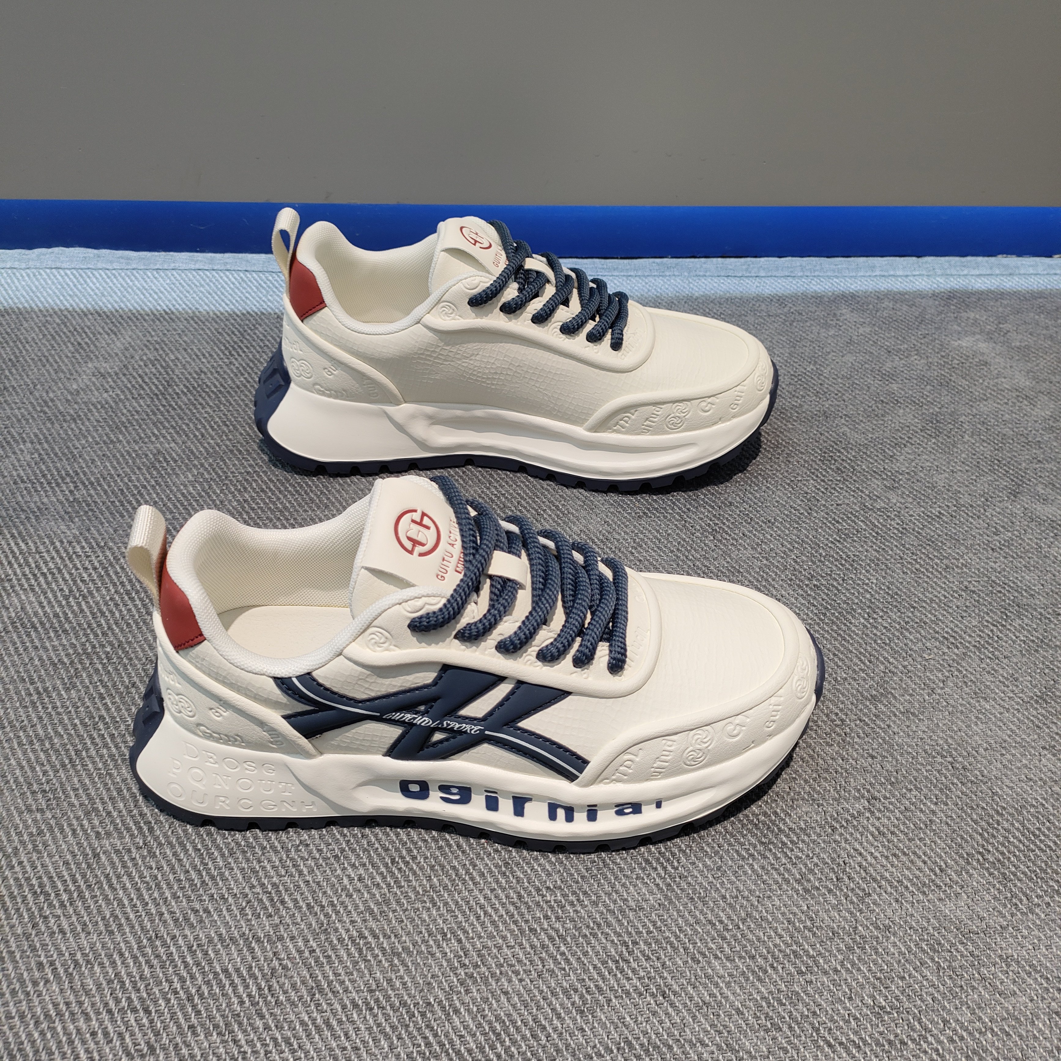 贵途运动休闲厚底华夫阿甘鞋2026春新款欧货爆款减震真皮百搭男鞋,流行男鞋,老爹鞋,淘宝优惠券,粉丝福利购,淘宝优惠卷