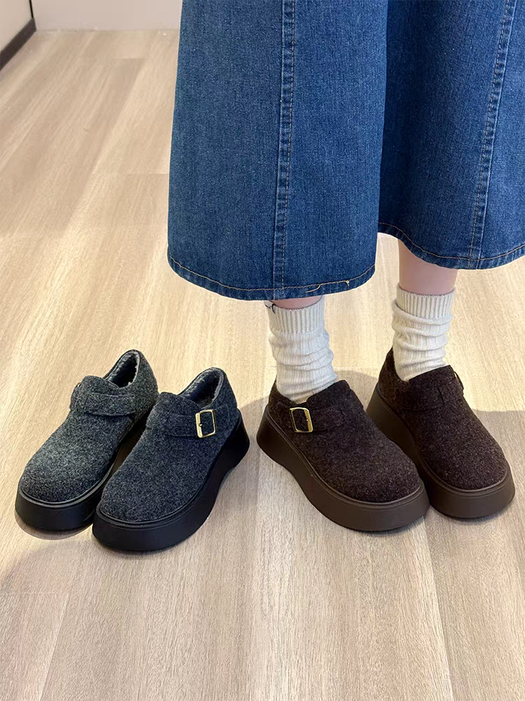 厚底灰色勃肯鞋女鞋子2025新款