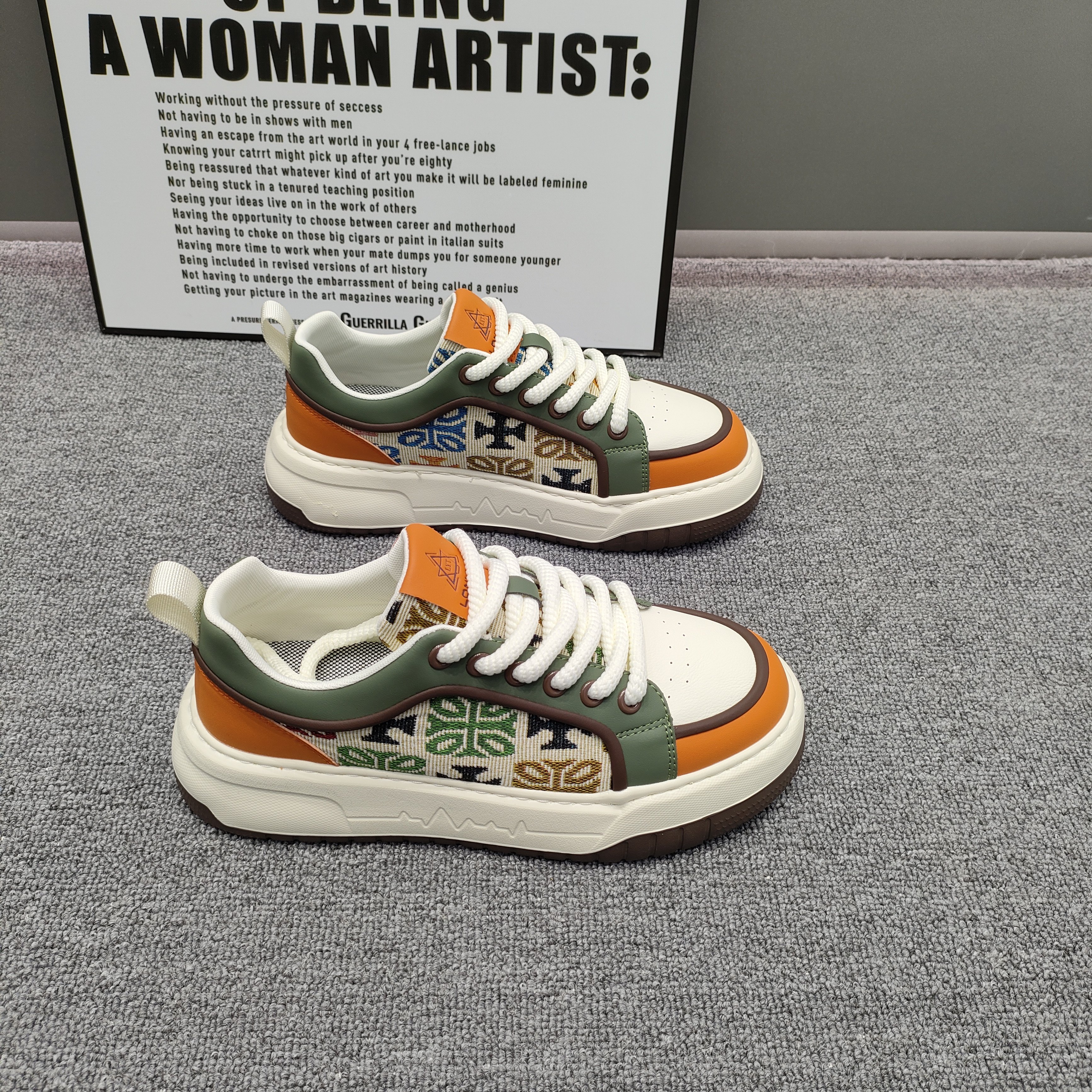 男鞋2026春款潮流百搭精神小伙休闲运动轻便舒适拼色刺绣厚底板鞋,流行男鞋,时尚休闲鞋,淘宝优惠券,粉丝福利购,淘宝优惠卷