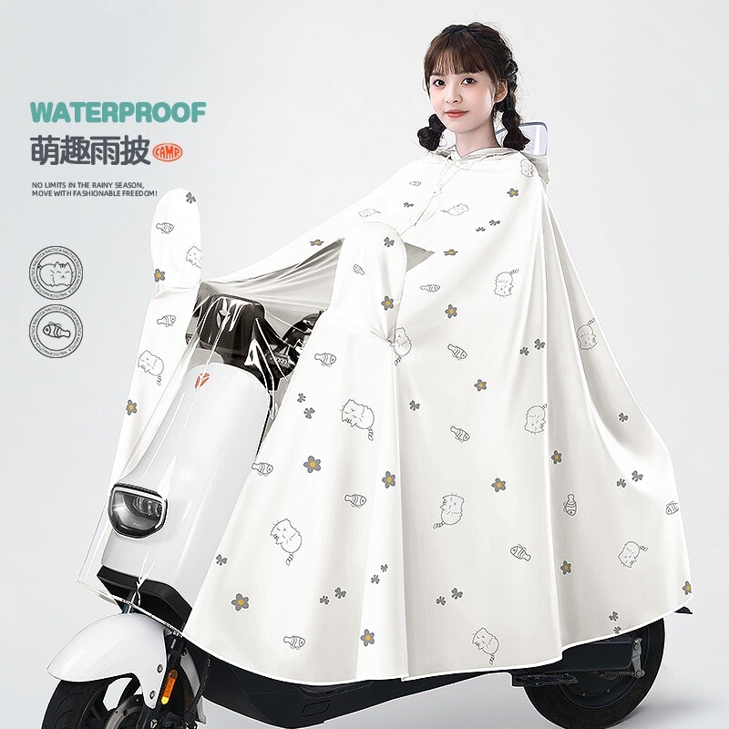 单人专用高端电瓶车雨披图片