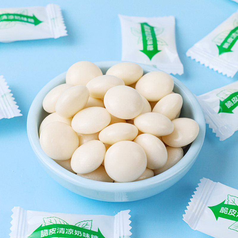 脆皮清凉奶糖薄荷味夹心软糖清新口气结婚喜糖火锅店餐饮前台招待